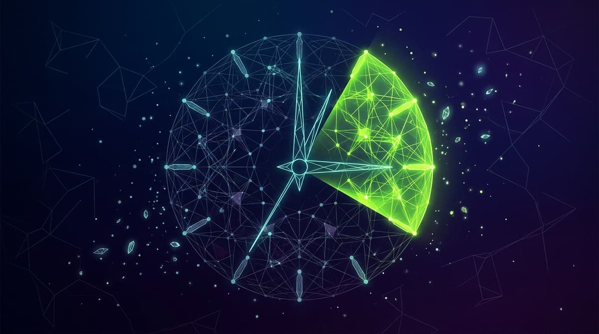 Abstract visualization of delayed circadian rhythm clock with neural connections