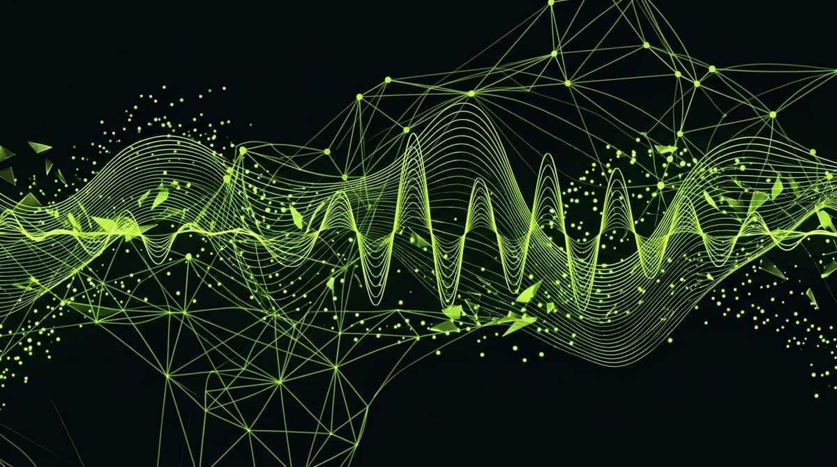 Abstract dark visualization representing alpha waves focus