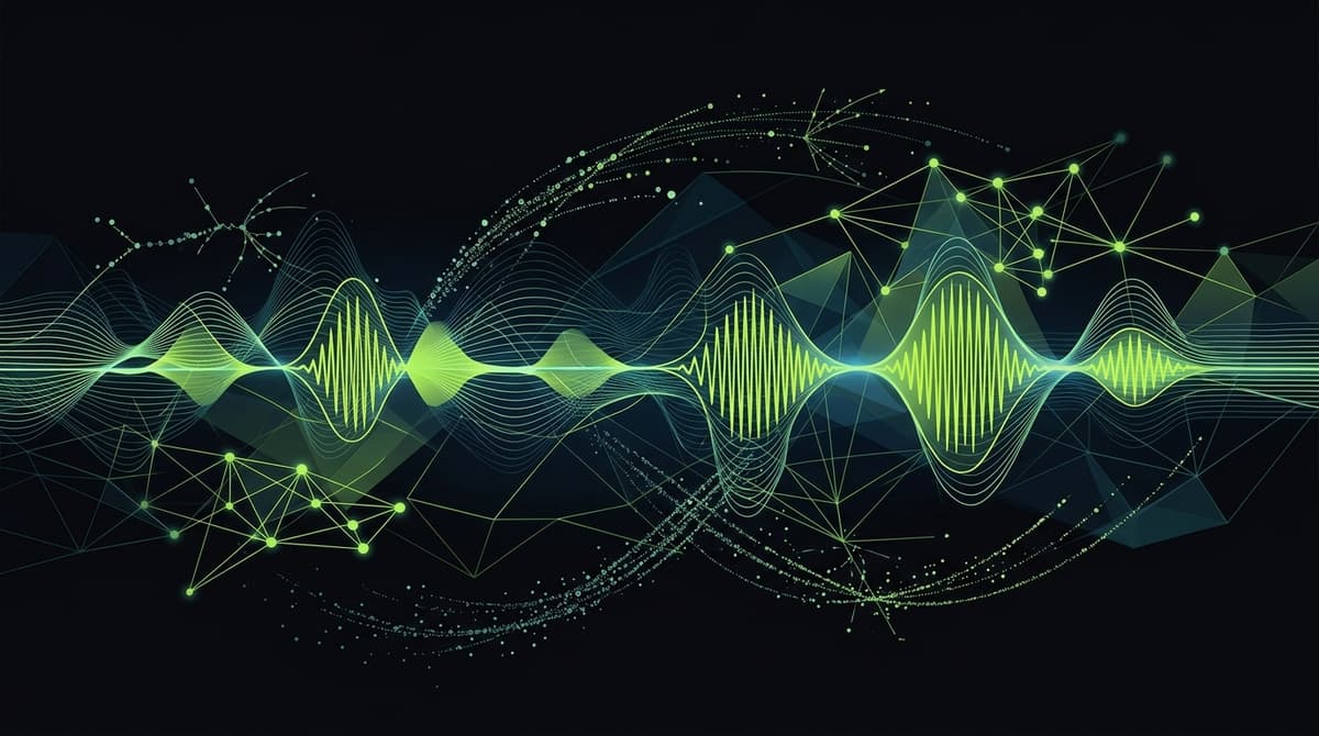 Abstract dark visualization representing amplitude modulation focus music