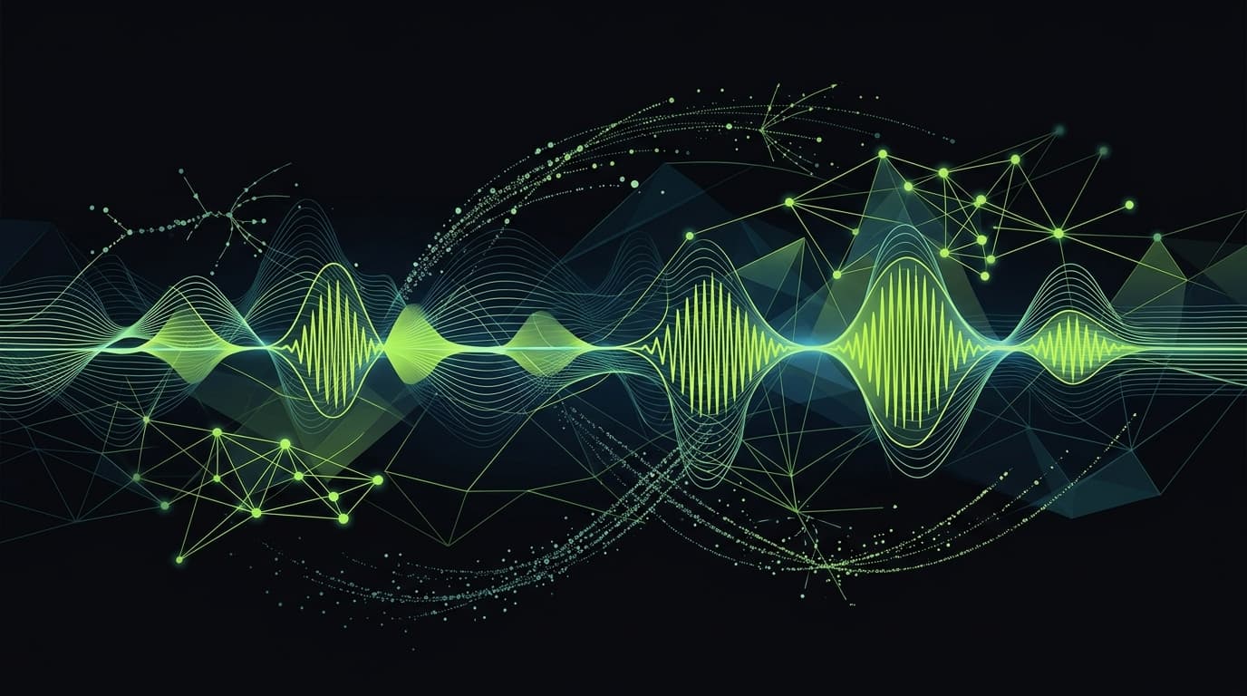 Abstract dark visualization representing amplitude modulation focus music
