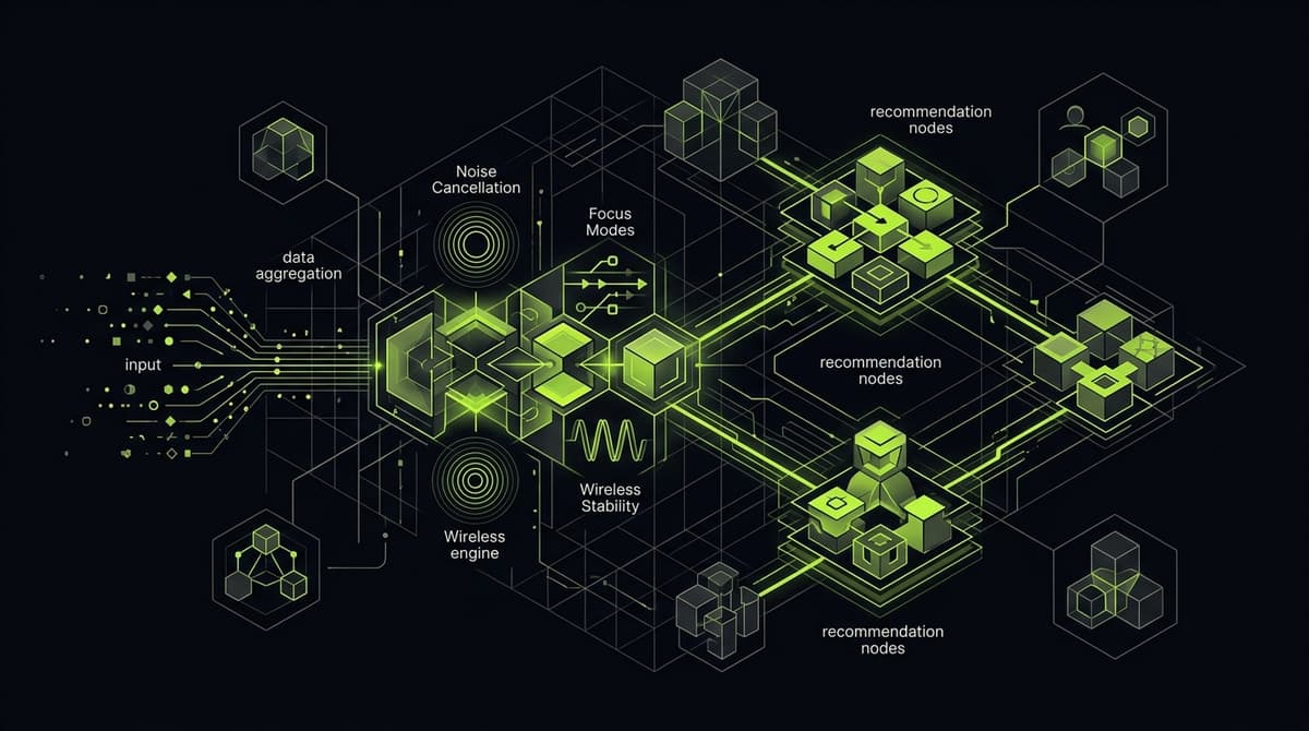 Abstract dark visualization representing best headphones for adhd