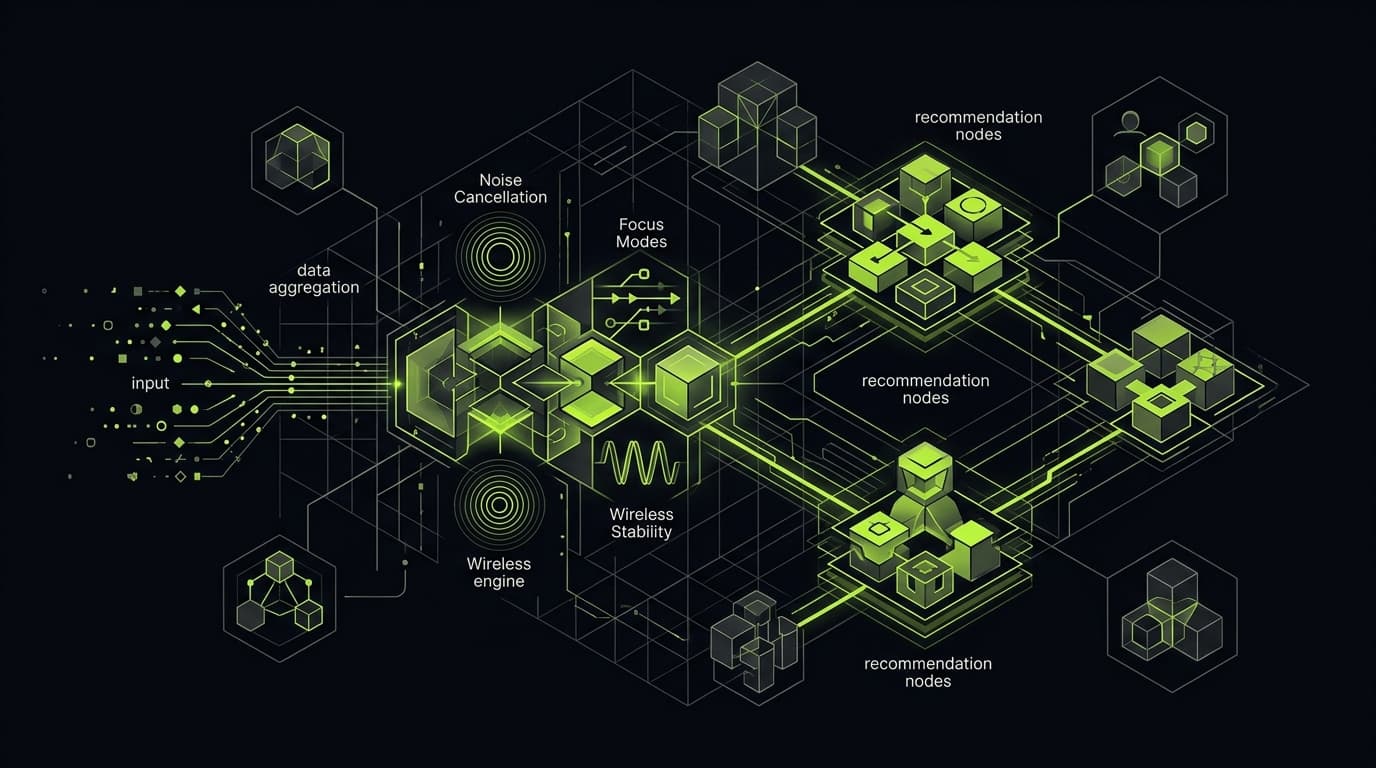 Abstract dark visualization representing best headphones for adhd