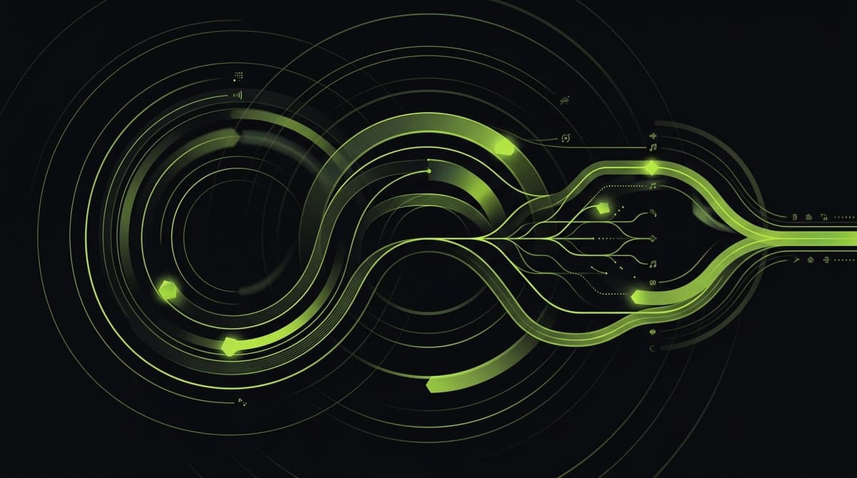 Abstract dark visualization representing commuting music for adhd