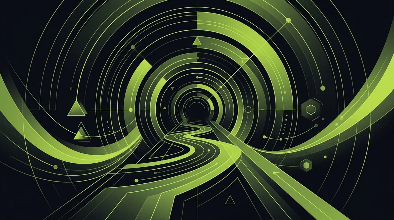 Abstract dark visualization representing deep work music for adhd
