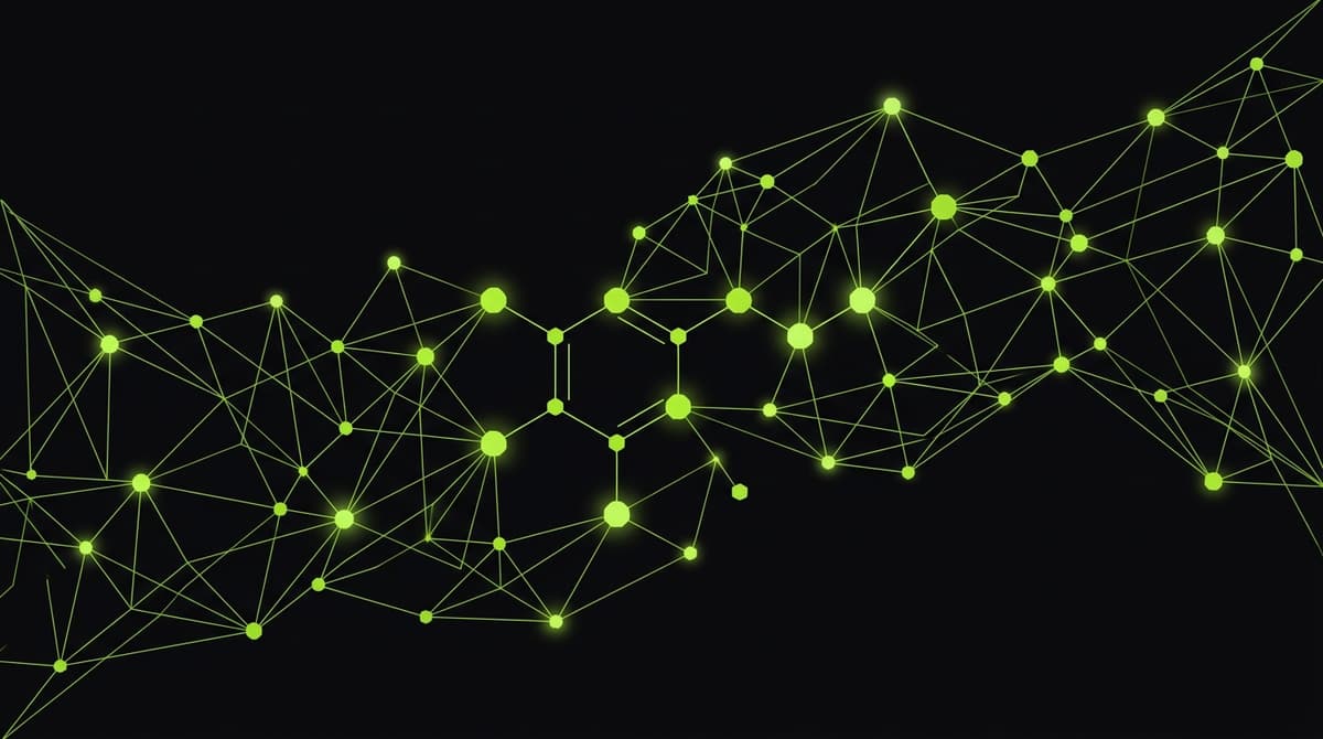 Abstract dopamine molecular network visualization