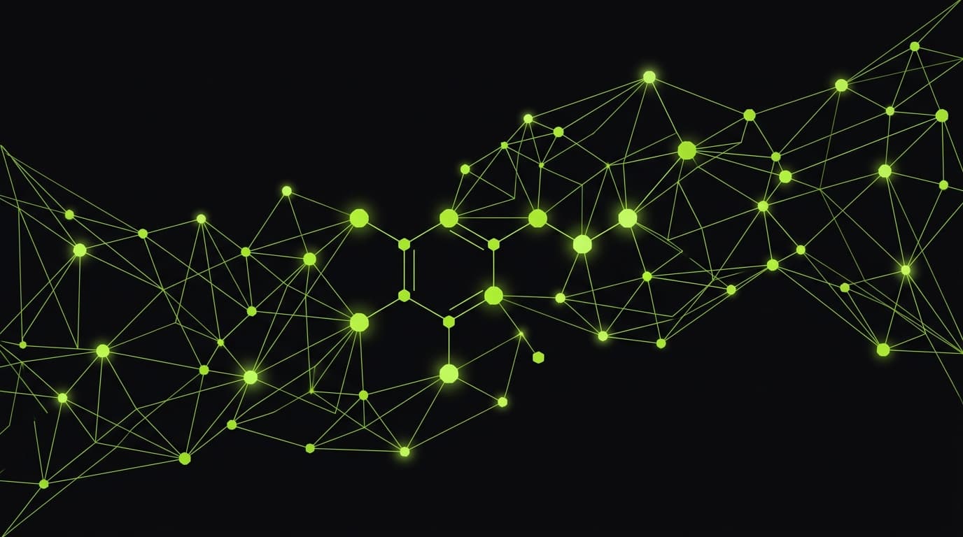 Abstract dopamine molecular network visualization