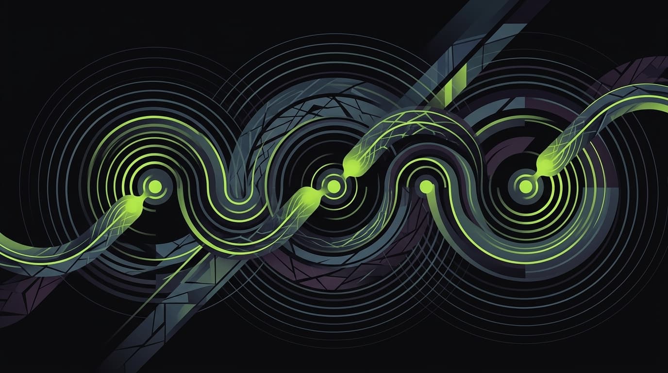 Abstract dark visualization representing exercising music for adhd