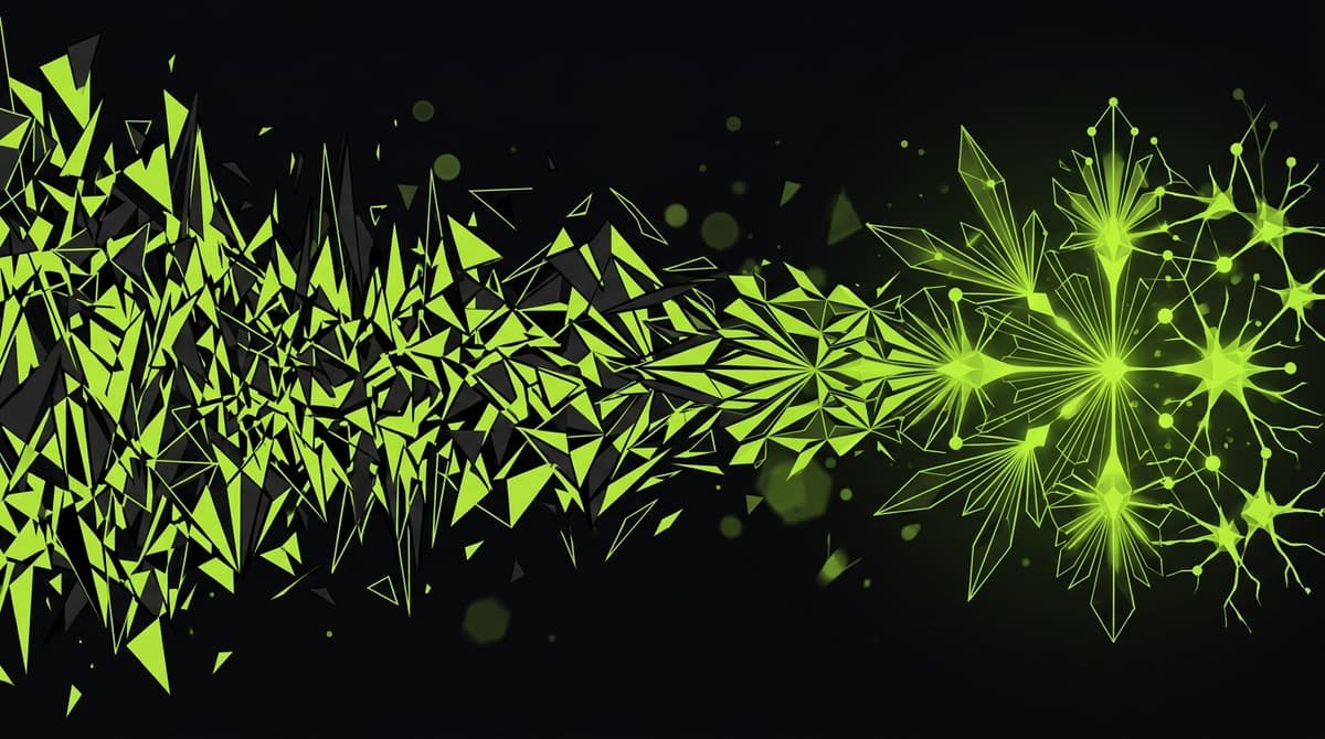 Abstract visualization of music transforming into focused neural activity