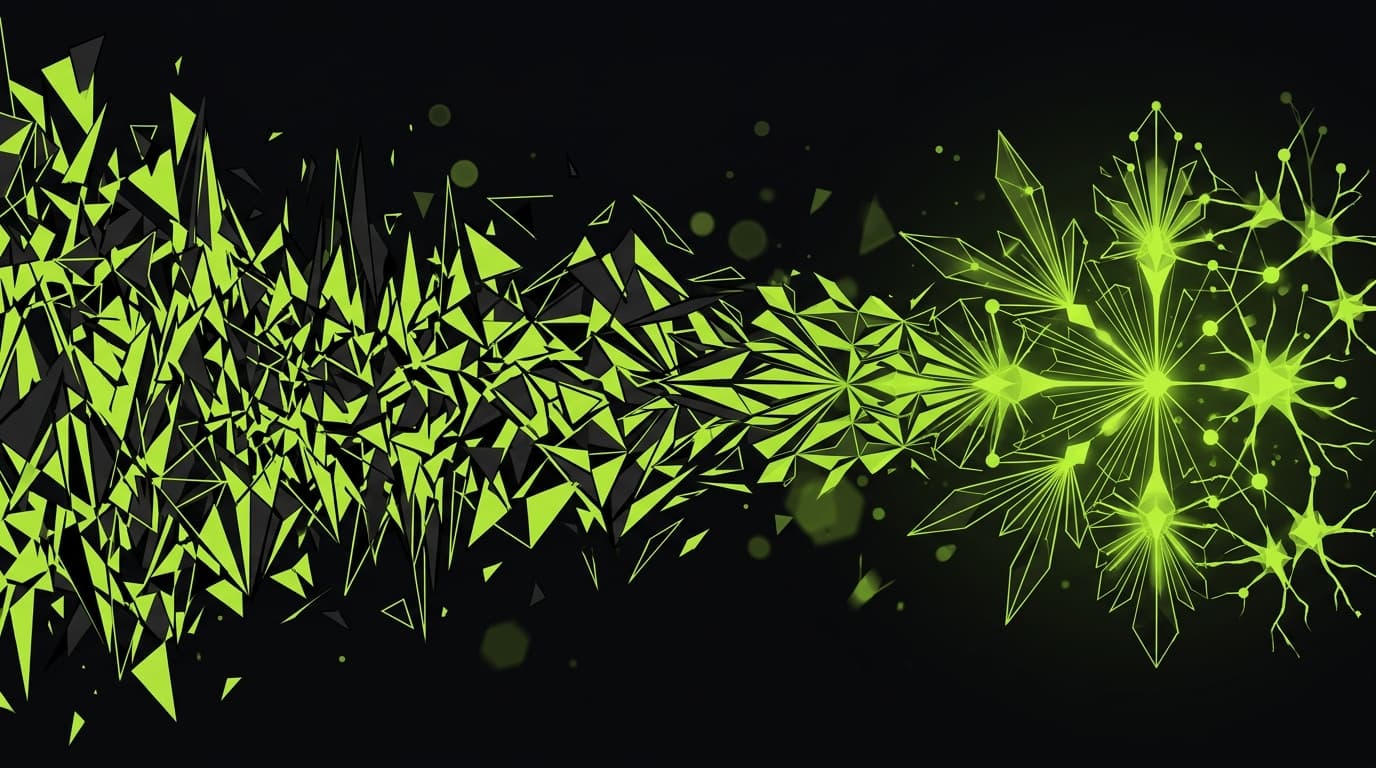 Abstract visualization of music transforming into focused neural activity