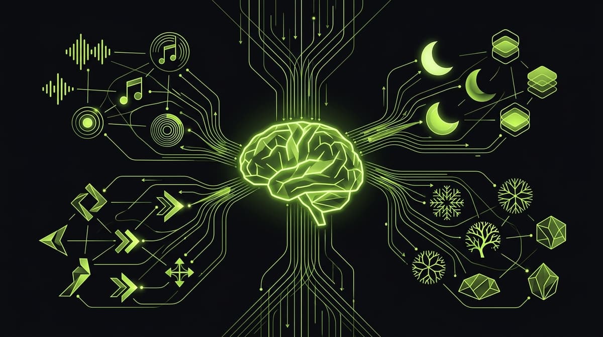 Abstract network of non-medication focus tools converging in the ADHD brain