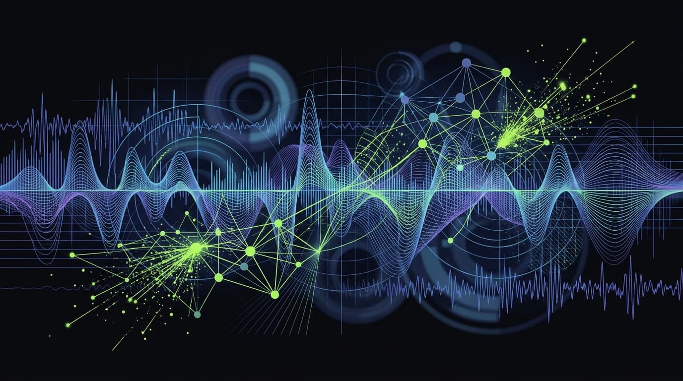 Abstract dark visualization representing lo-fi for adhd focus