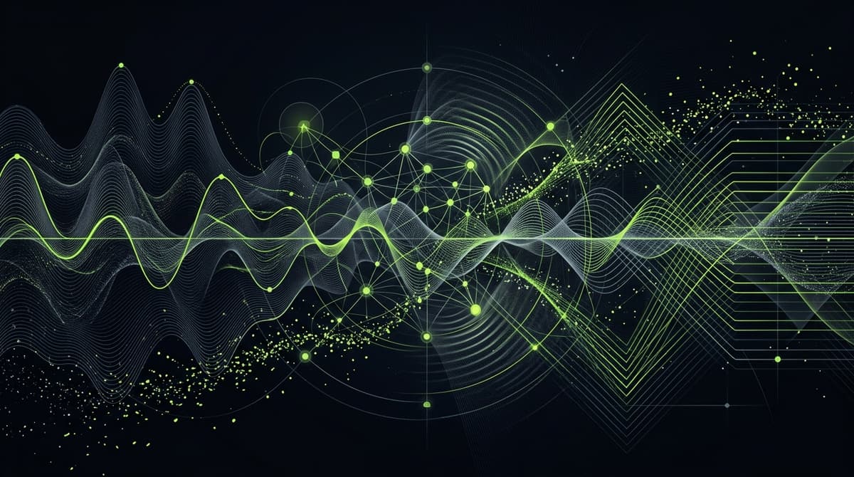 Abstract dark visualization representing neural entrainment music