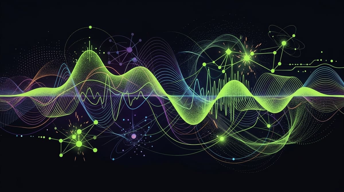 Abstract dark visualization representing pink noise for adhd focus