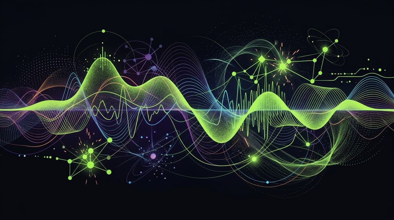 Abstract dark visualization representing pink noise for adhd focus