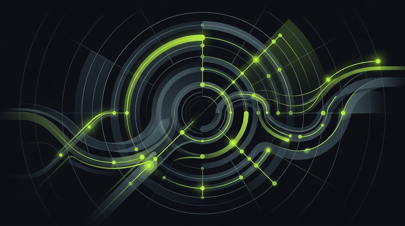 Abstract dark visualization representing programming music for adhd