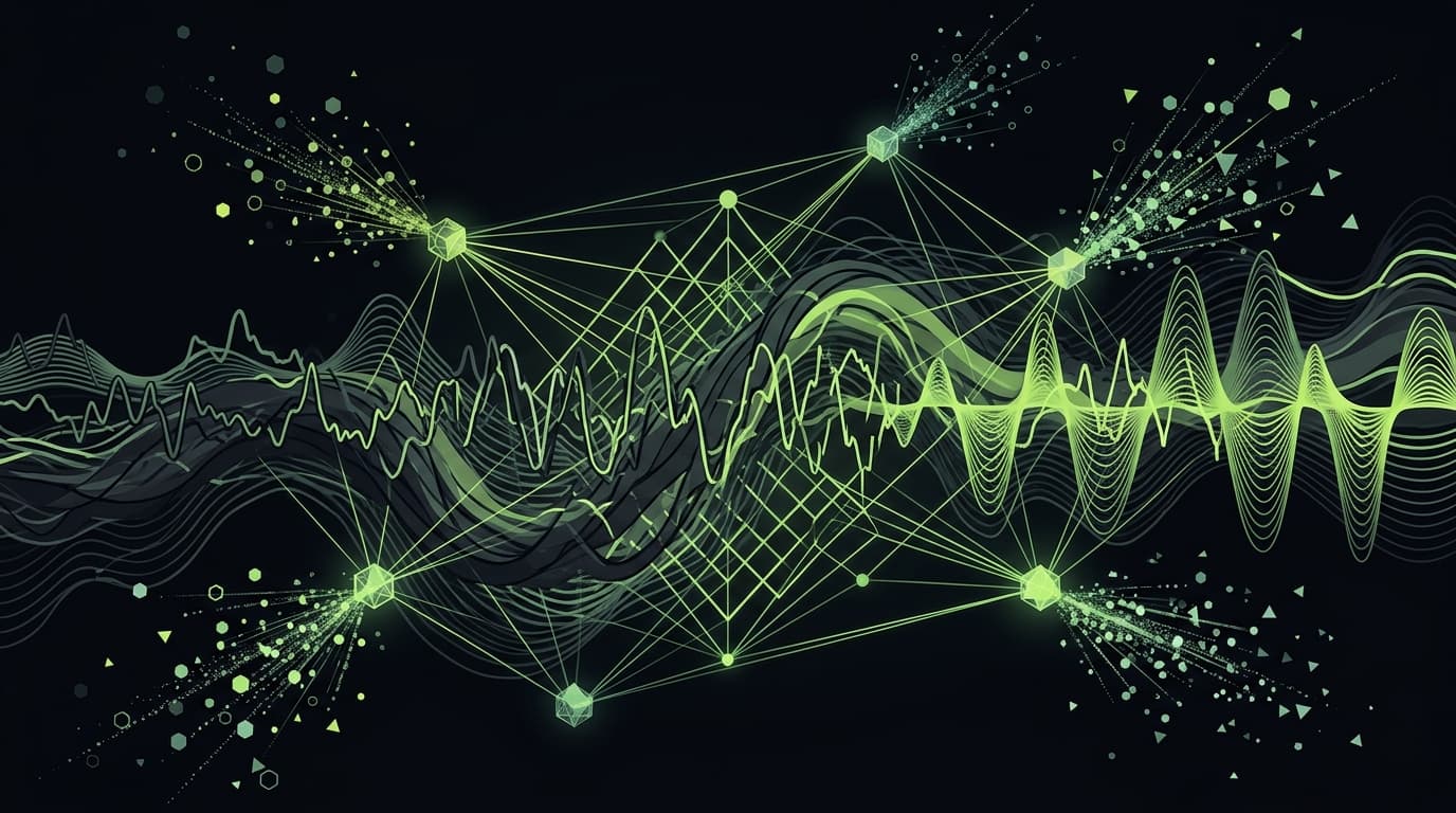 Abstract dark visualization representing video game music for adhd focus
