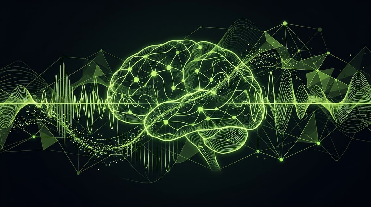 Abstract dark visualization representing white noise for adhd focus